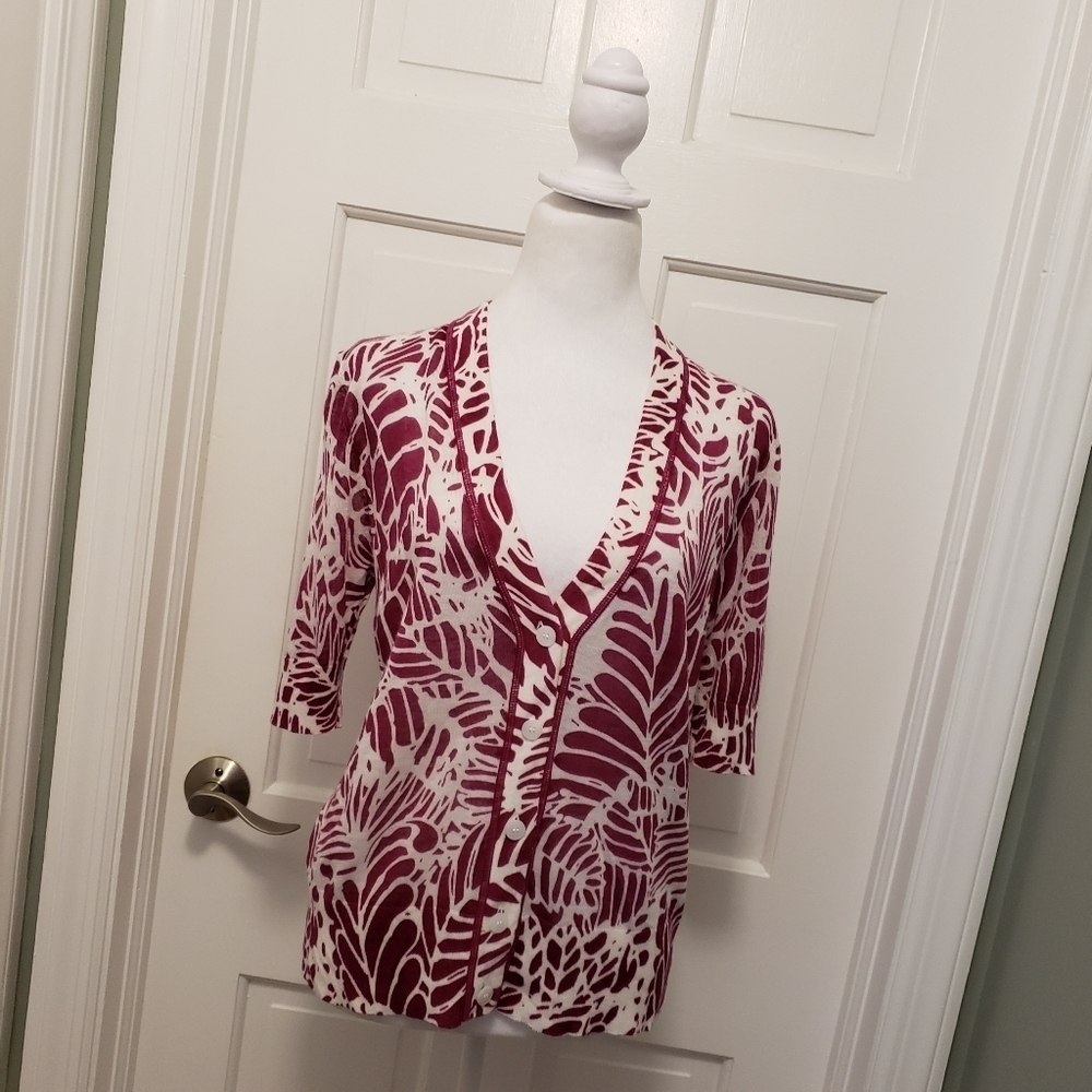 NWT Ann Taylor LOFT SEMI SHEER Cardigan Size Medium Ret. $64.50 Business Casual
